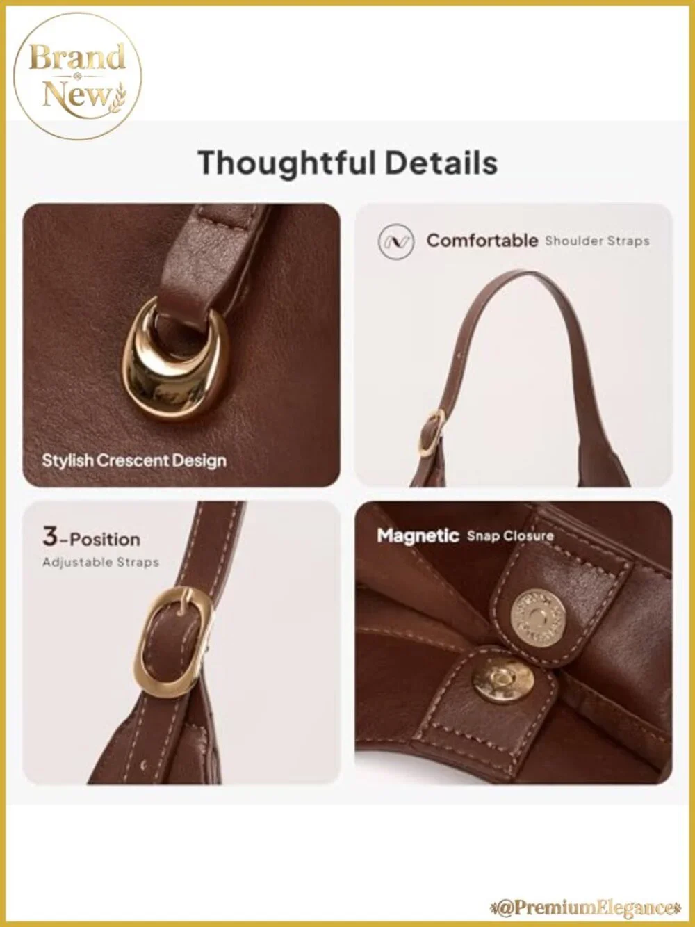Large Slouchy Hobo Bag for Women PU Leather Shoulder Tote with Wallet